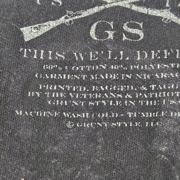 Grunt Style Women Shirt MEDIUM Black Graphic Print Activewear Logo V-Neck - Picture 3 of 8